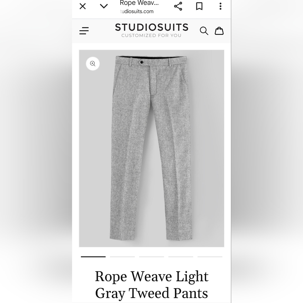 NWT Studiosuits| Rope Weave Light Gray Tweed Pants|Size 30R